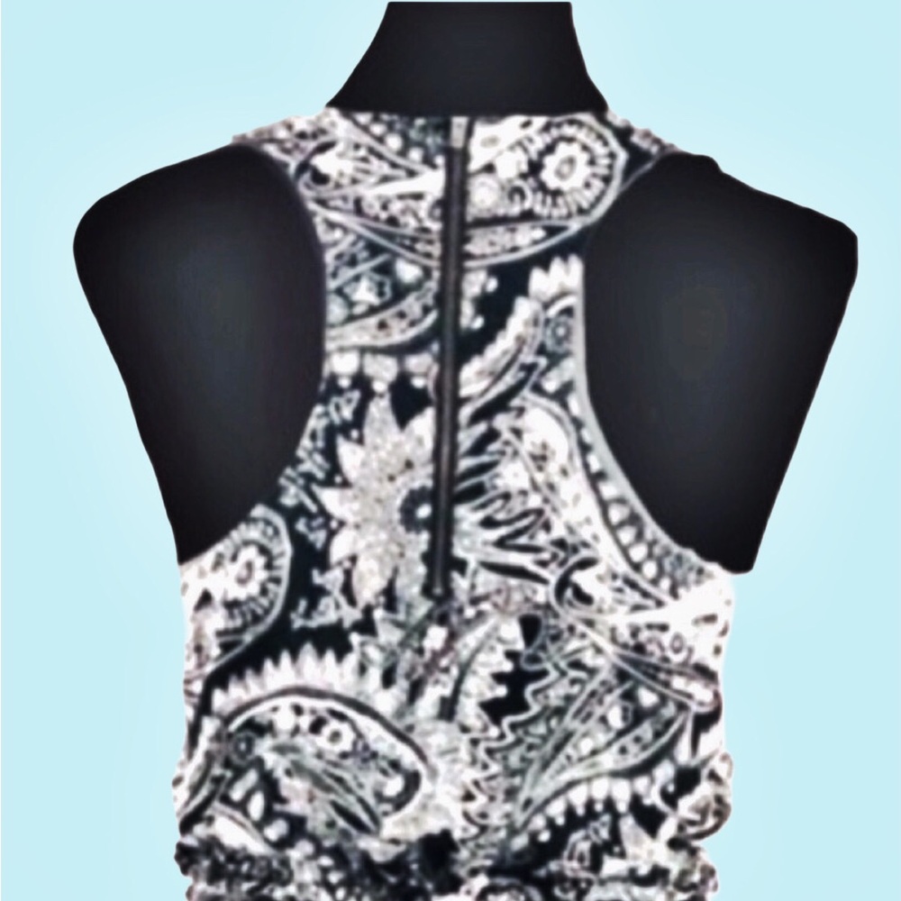Victoria Secret Sleeveless Black/Cream Paisley Maxi Dress Size Large - Picture 3 of 7